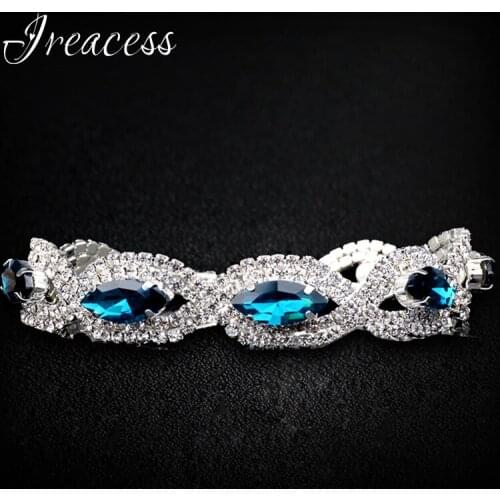 New Wedding Charm Bracelets & Bangles For Women Austrian Crystal Bridal Bracelets Fashion Silver Color Jewelry Gift