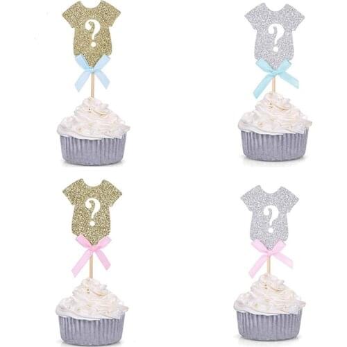 10Pcs Baby Shower Decorations Its A Boy Girl Clothes Cupcake Cake Toppers Tools Party Decoration