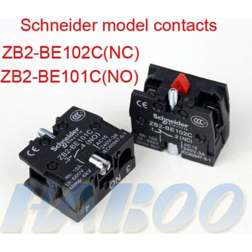 10PCS /packing ZB2-BE102C(NC),ZB2-BE101C(NO) Schneider model contacts factory directly for push button switch