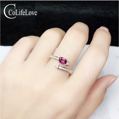 100% natural pyrope silver ring 925 silver pyrope fine jewelry natural pyrope ring sterling silver resizable ring