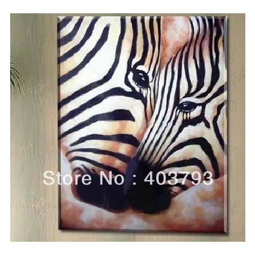 100% Hand painted Wall art home Decor Oil Painting on canvas abstract Zebra lover Free shipping