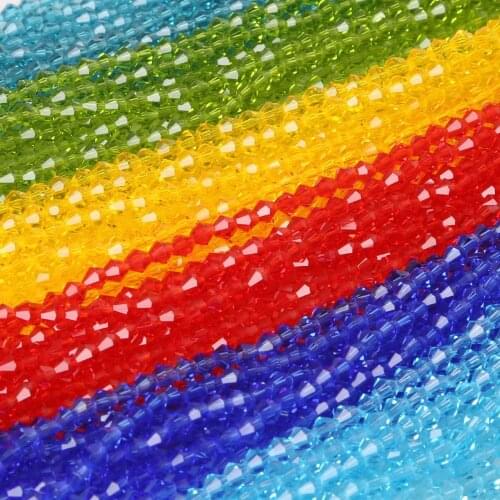 110PCS 4mm Colorful Crystal Beads DIY Charms Glass Beads Faceted Loose Beads for Jewelry Making Earring Bracelet Necklace