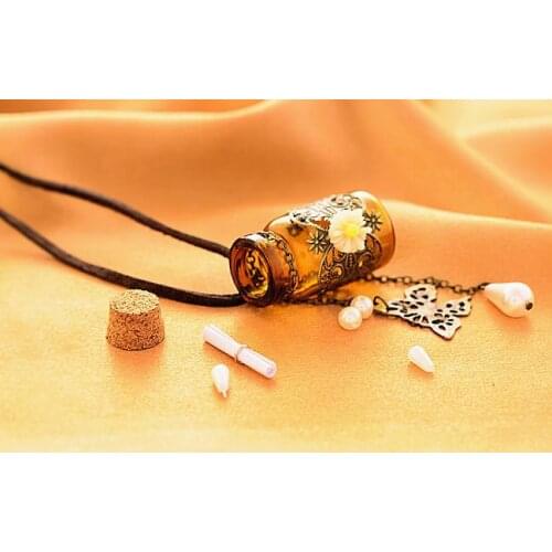 12pcs/lot Glass bottle Aromatherapy Essential Oil Diffuser Necklace Locket Pendant Jewelry with 24" Chain and Washable NE577