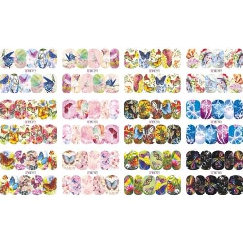 UPRETTEGO 12 PACKS / LOT NAIL ART BEAUTY WATER DECAL SLIDER NAIL STICKER BUTTERFLY DREAM FLORID SETS PATTERN BN697-708