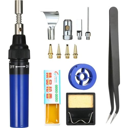13Pcs Soldering Iron Kit 26ml Full Electronics Set Pen Welding Tool Car Repairing Gas Soldering Torch Outdoors