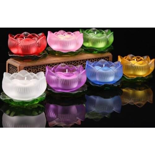 2 Pcs Colorful Glazed Lotus Leaf Candlestick Pillar Candle Holder Tabletop Decor Home Furnishing Desktop Lighting