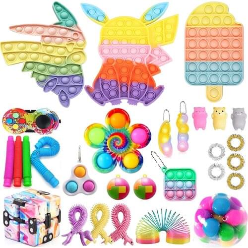 Children Adults 33Pcs Fidget Toys Set Fidget Pack Cheap Sensory Relieves Stress Anxiety For Kid Squeezed Stress антистресс симпл