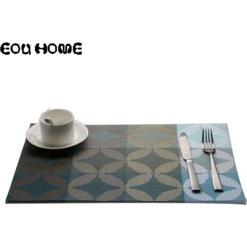 4 Pcs/Lot PVP Placemats Kitchen Dining Table Non-slip Dish Bowl Heat Stain Resistant Tableware Decorative Floral Pattern Mats