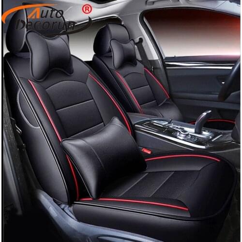 AutoDecorun 16PCS/Set Genuine Leather Seat Covers for Lincoln MKX Accessories Seat Cover 2016 Cars Cushions Protectors 2015-2018
