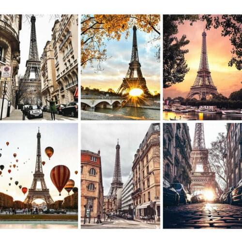 AZQSD 5d Diamond Painting Tower Diamond Embroidery Scenery Handmade Crafts Rhinestones Gift Home Decor Needlework Cross Stitch