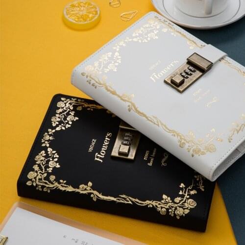 B6 Europe Journal with Lock Line Planner Organizer Vintage Notebook Retro Note Book for School Business Handbook Travel Notepad