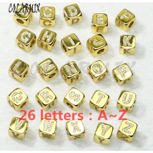 10 pieces letters beads cubic alphabets for jewelry making letters jewelry charm choose the letters after order 50268