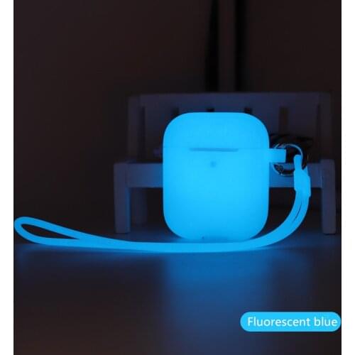 Night Fluorescent Luminous Earphone Case For Airpods 1/2 Bluetooth Wireless Earphone Protective Case For Airpods Cover With Rope