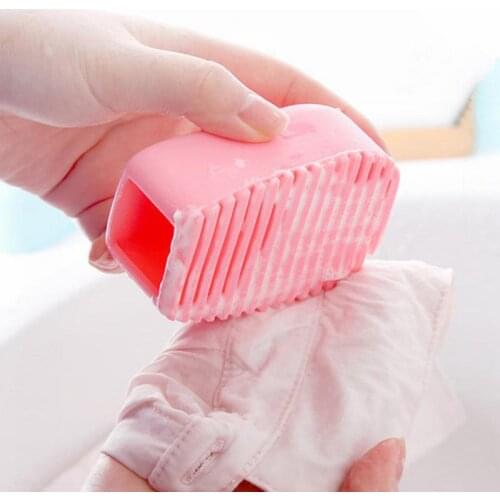 Flexible Silicone Mini Cleaning Washing Scrub Brush Hand-held Washboard Antiskid