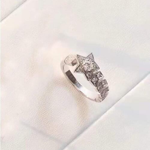 Hot Brand Pure 925 Sterling Silver Jewelry For Women Star Rings CZ Diamond Rings Wedding Jewelry Engagement Branch Ring Luxury