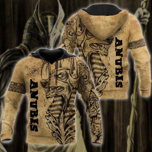 Egyptian Gods Ancient Anubis Tattoo 3D Unisex Deluxe Hoodie Men Sweatshirt Streetwear Zip Pullover Casual Jacket Tracksuit-50