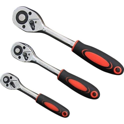 Steel 24 Teeth Ratchet Wrench 1/2" 3/8" 1/4"Torque Quick Release Wrenchs with No-slip Rubber Handle For Car Repair Hand Tools