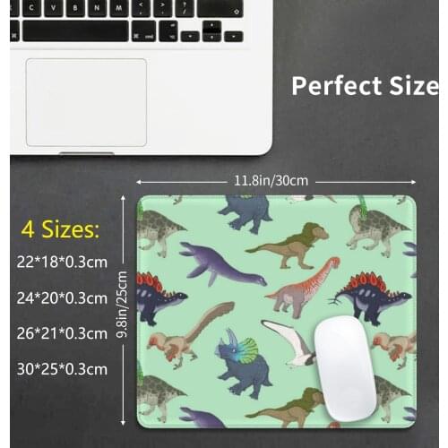 Mesozoic Reptiles Pattern-Mint Mouse Pad DIY Print Dinosaur Dinosaurs Marine Reptile Pterosaur