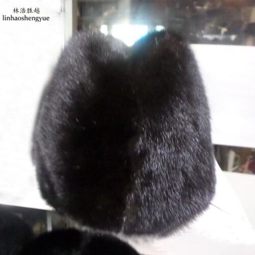 Linhaoshengyue The Real Mink Fur Hat Male Gentleman Warm in Winter