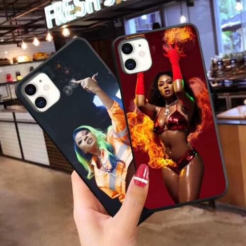 Megan thee stallion Rapper soft Phone Case for iPhone 11Pro max 12pro Max X XR XS MAX SE 2020 7 8 6 6s Plus 12mini black Cover