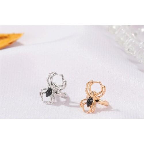 Trendy Creative Simple Gold Silver Color Spider Earrings Single Womens Earring Punk Jewelry Accessories Gifts