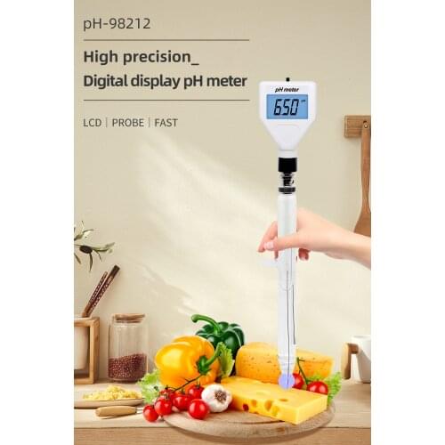 PH Meter Acidity Meter Pen Type Digital PH Analyzer Portable Water Quality Tester with Repalceable Probe for Cheese Meat Soil