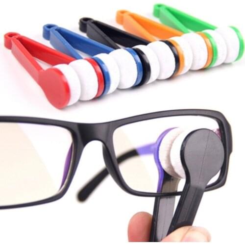 Mini Portable Microfiber Brush For Glasses Eyeglass Sunglasses Spectacles Microfiber Cleaner Brushes Cleaner tools