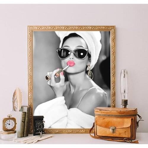 British Actress Movie Poster Fashion Makeup Art Print Beauty Wall Art Painting Picture Girls Gift Beauty Salon Wall Decor