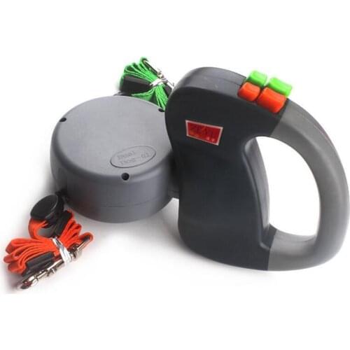 3M Pet Double-head Tractor Dog Leash Automatic Retractable Flat Reflective Tape Round Rope Two Dogs Walking Leash Dog Chain