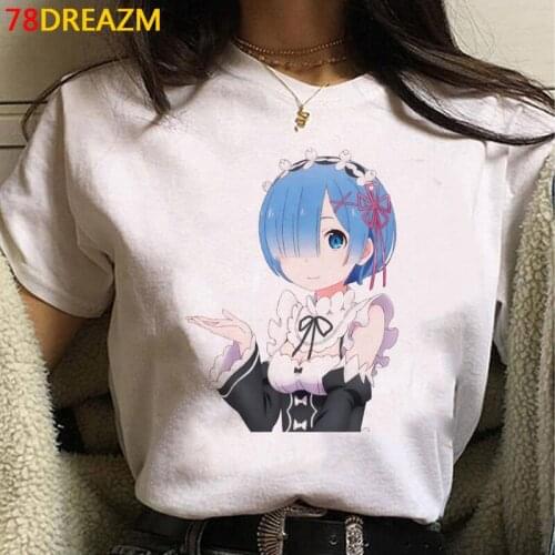 Re Zero Kara Hajimeru Isekai Seikatsu t-shirt women tumblr 2021 plus size aesthetic white t shirt summer top kawaii