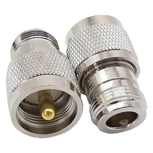 RF Coax UHF PL-259 SO239 Male to N Female Connector UHF Plug to N Coax Jack Coaxial Adapter Connector