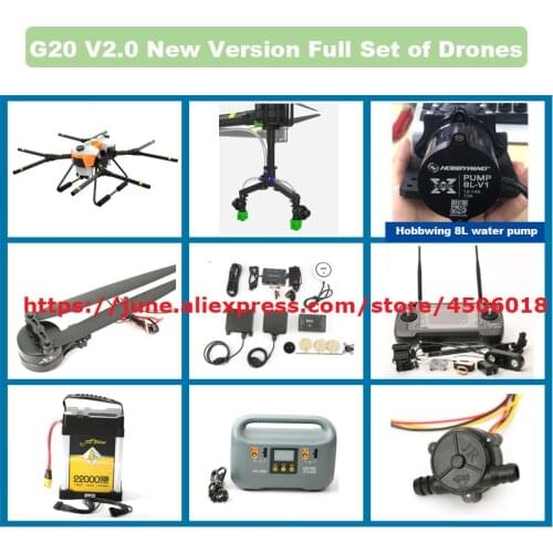 NEW EFT G20 V2.0 Agricultural Drone 22L Double Water Tank Double Battery Eight Nozzle Spraying System
