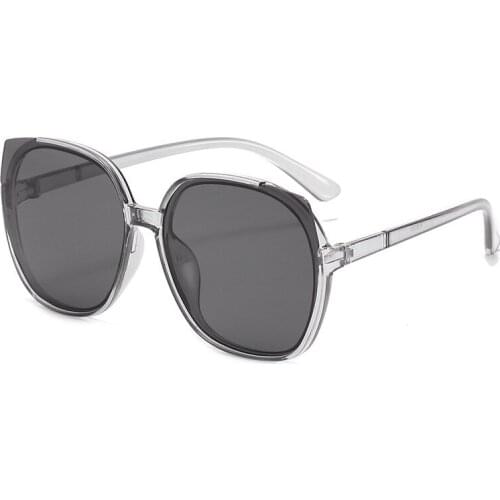 Seemfly Cat Eye Vintage Round Sunglasses Women Men Black Transparent Fashion Sun Glasses For Ladies Shades UV400 Glasses Frame