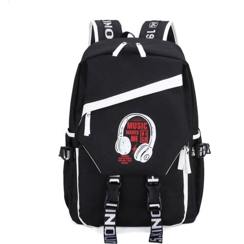 Luminous Teenagers High School Backpack USB Charge Laptop Safe Lock Unisex Waterproof Travel Backpack Letters Escolar 43cm 2019