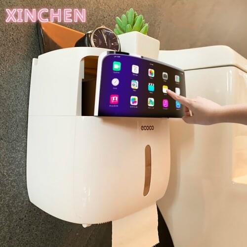 Waterproof Toilet Paper Holder Plastic Wall Mounted For Toilet Paper Towel Bathroom Shelf Storage Box Tray Toilet Roll Holder