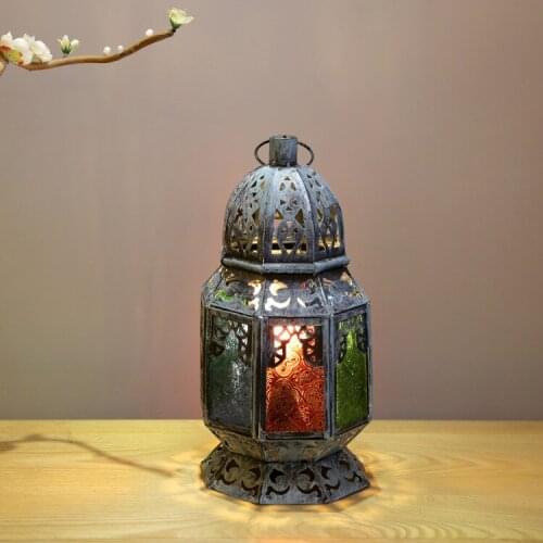 Iron desk lamp Mediterranean Turkish style bedroom study romantic style decorative color desk lamp