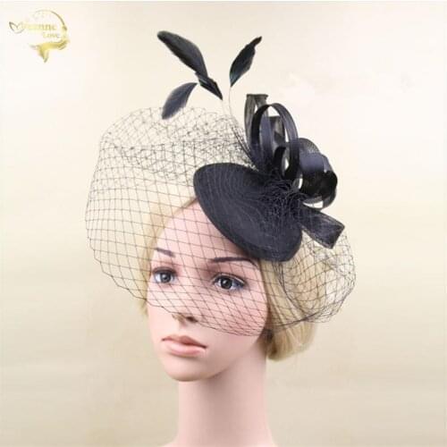 Wedding Hats For Women Vintage Net Bridal Hats Black Wedding Accessorie Brides Fascinator Wedding Birdcage Veil Face Veils BH002