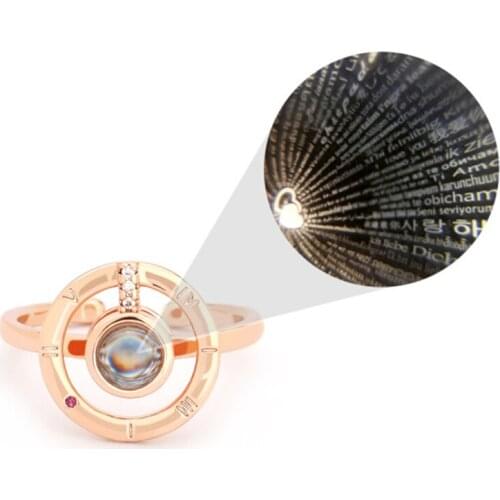 Female Ring 100 languages I love you Projection Ring Romantic Love Memory Wedding Ring Jewelry Dropshipping