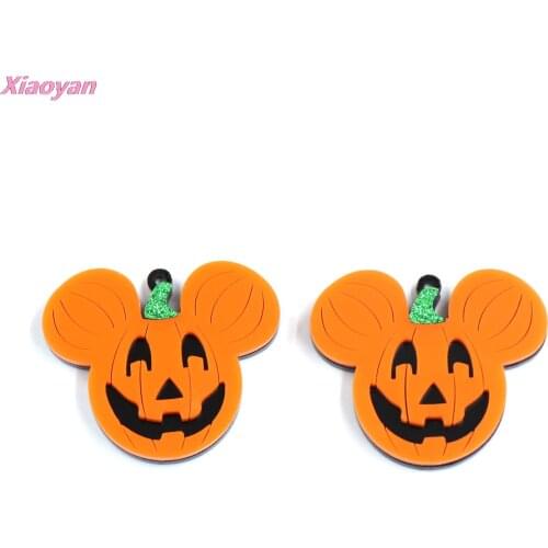 1pair)Acrylic Halloween For Earrings Holiday Mouse Head Pumpkin Party DIY Gifts
