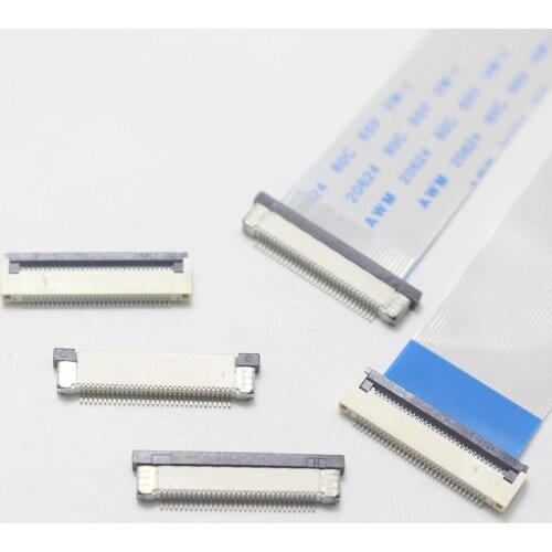 1pcs 32Pin 50/80/100/150/200/250/300mm FFC 0.5MM 32P Clamshell Drawer Up Down Contact FPC Connector socket Flat flexible Cable