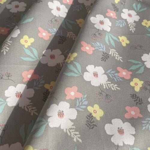 100% Cotton Fabric By The Meter Flowers Pattern Printed Cloth Sheets For Sewing Dress Hat Making DIY Crafts Supplies 40*50cm