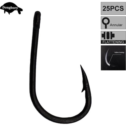 25PCS Carp Fishing Hook Barbed Carp Hair Rig Hooks Fishing Lures Crankbaits Hook 2# 4# 6# 8# 10# Carp Fishing Tackle Accessories