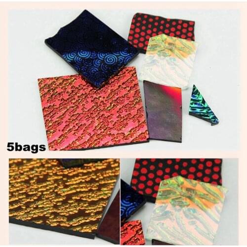 5bags/set COE90 Dichroic Glass Mixed Color & Shapes Fusing in Glass For DIY Glass Jewelry Decoration