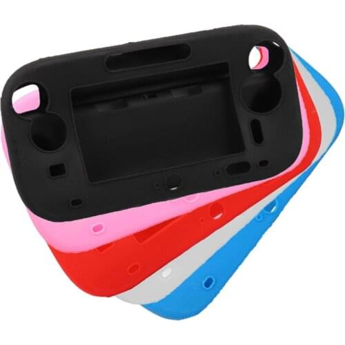 50pcs a lot 5 Colours For W-i-i U Gamepad Full Body Silicone Rubber Case Protector