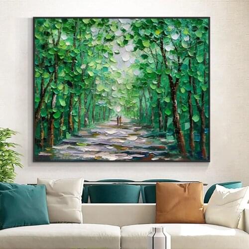 Abstract Palette Knife Street Corner Oil Painting On Canvas Handmade Modern Landscape Wall Art Pictures For Room Home Decoration