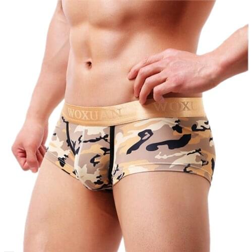 Mens Boxer Underwear Camouflage Underpants Males Boxer Shorts Trunks Breathable Homme Bottoms Camo Knickers Fashion Pants Newly