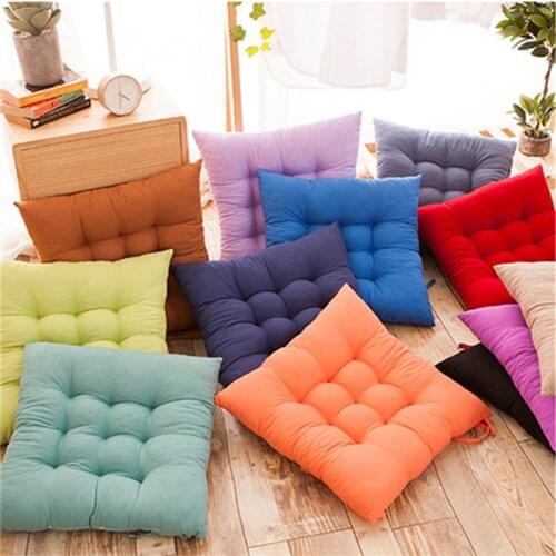 1 Piece Home Solid Color Chair Cushion Office Tatami Keep Warm Seat Pads Decorative Sofa Pillow Office Sit Cushion Square Soft