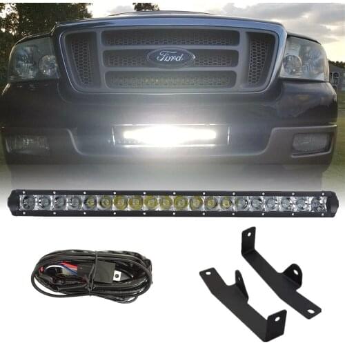 For 2006-2008 Ford F150 20 Inch Offroad Combo LED Light Bar + Hidden Bumper Mounting Bracket