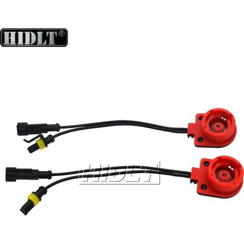 HIDLT 2PCS D2S Wiring Harness Adapter D2R D2C AMP Socket Converter Cable Wire For 12V 35W 55W D2S HID Xenon Bulb Ballast Kit