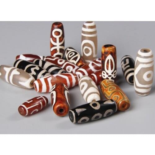 Healing Natural Tibetan Dzi Agates Bracelets Earring Necklace Accessories Pendant Charm Buddha Coffee Gray Orange Black Beads